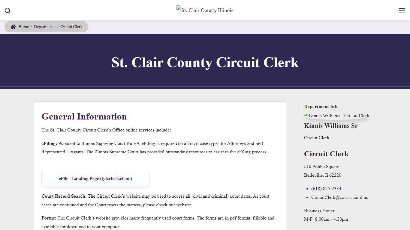 Circuit Clerk Departments St. Clair